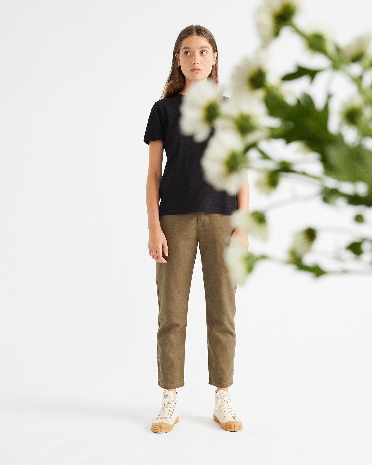 Organic Cotton Check Begonia Pants TROUSERS & JEANS | Womens Thinking Mu